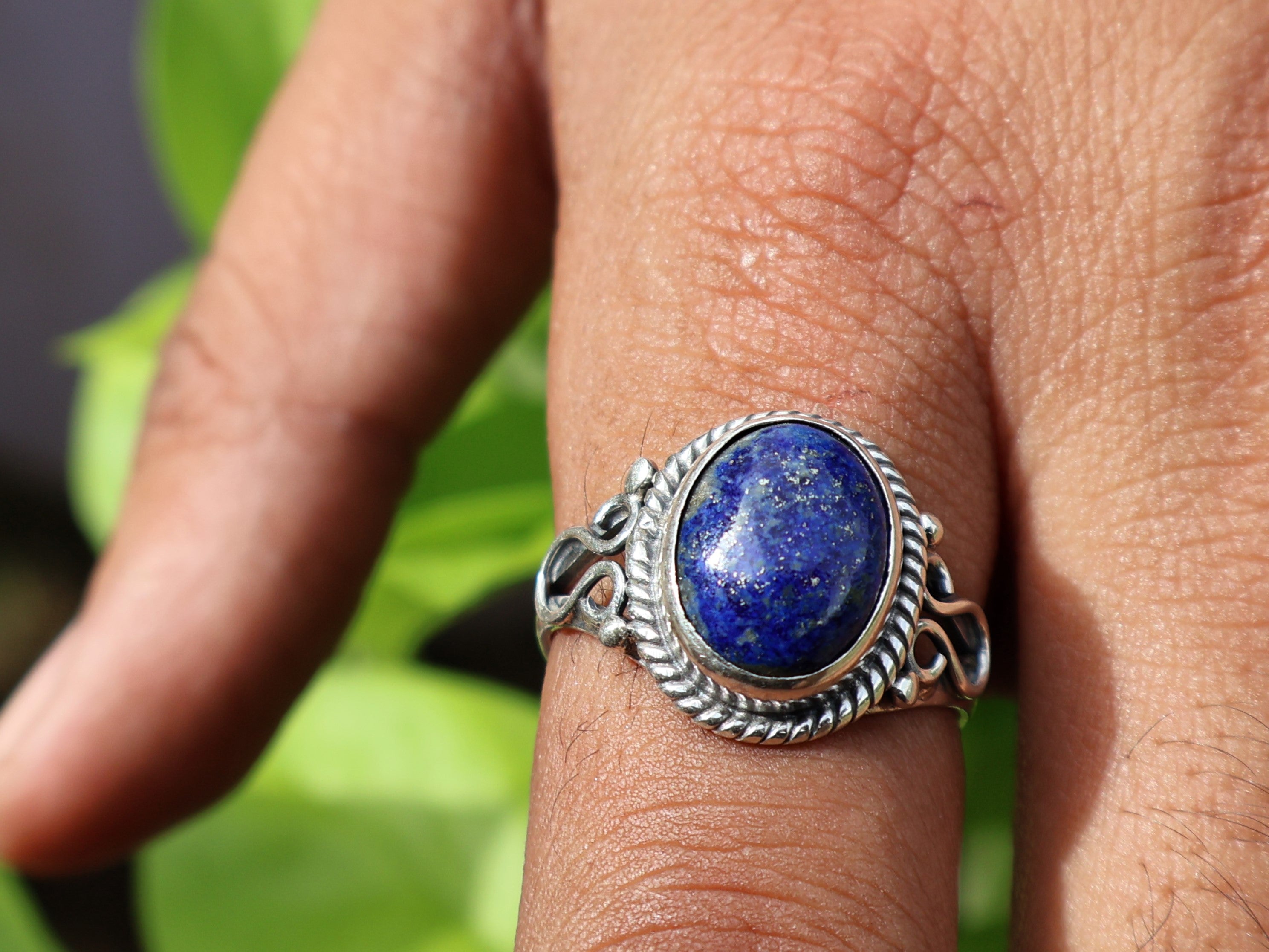 925er Sterling Silber Ring Lapislazuli Ring Zierlicher Silberring Edelsteinring für Frauen Versprechensring