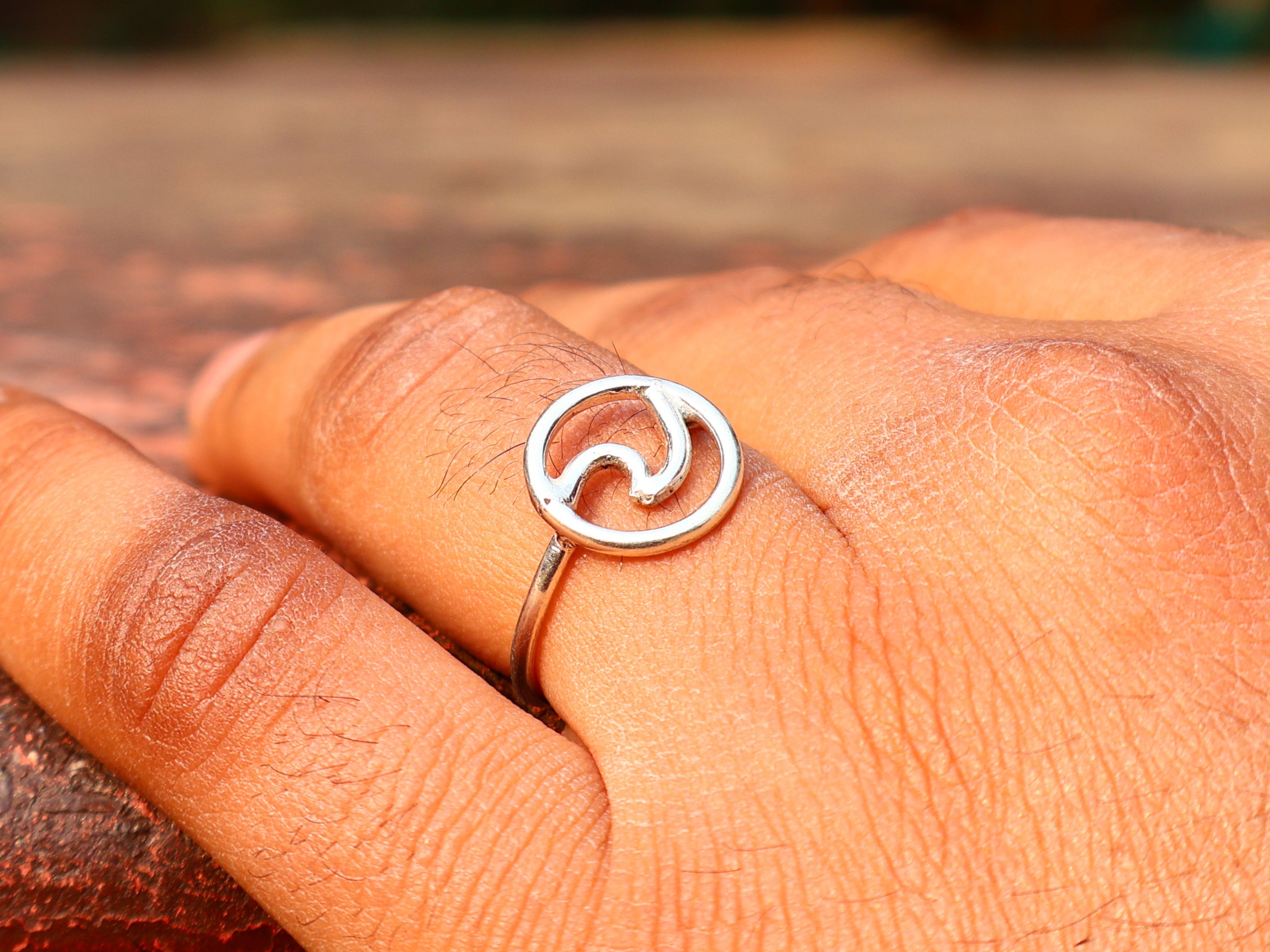 Silberner Wellenring 925 Sterling Silber Ozeanring Strandring Handgemachter Stapelring Boho Ring Geschenk Für Sie
