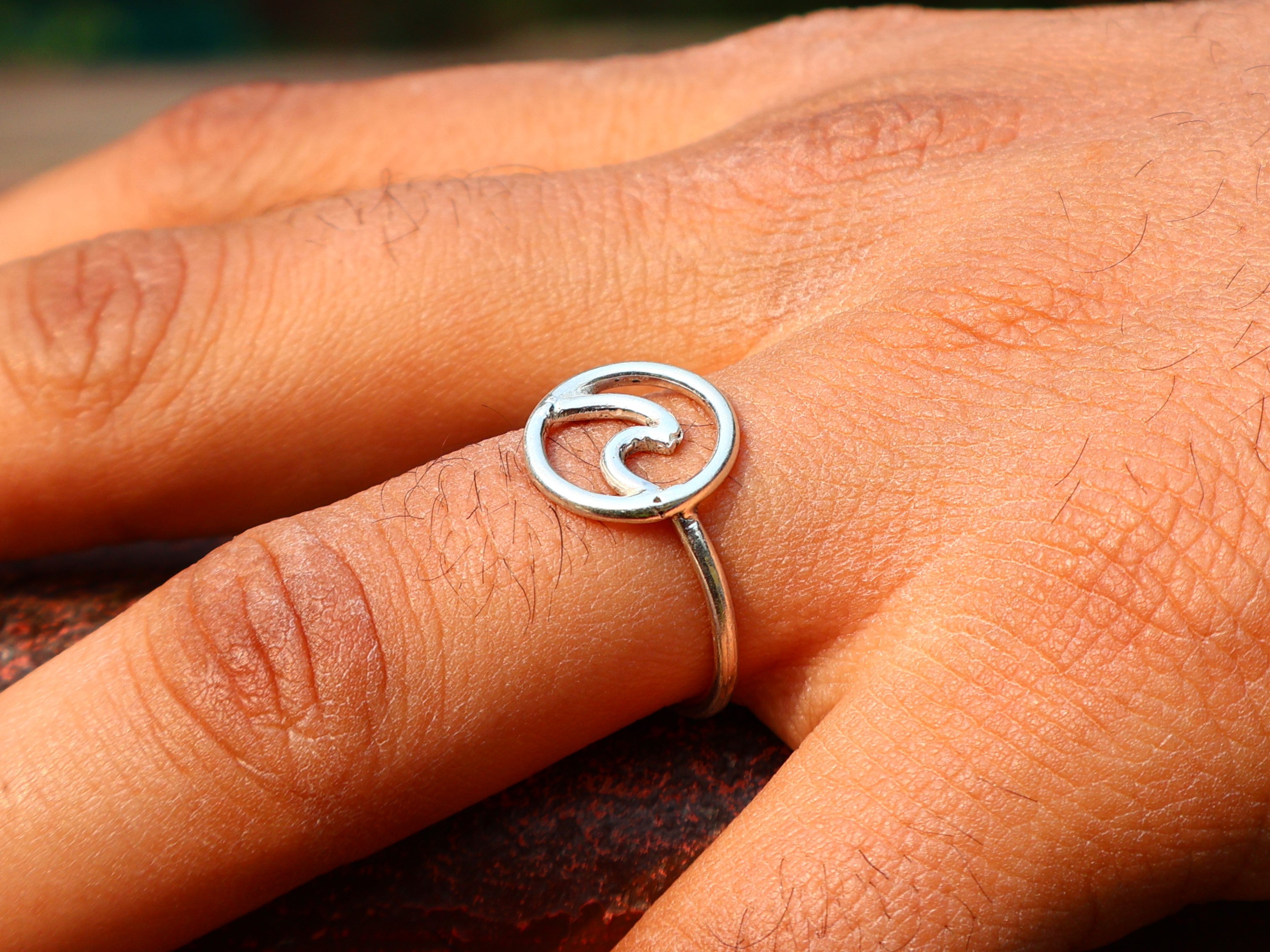 Silberner Wellenring 925 Sterling Silber Ozeanring Strandring Handgemachter Stapelring Boho Ring Geschenk Für Sie