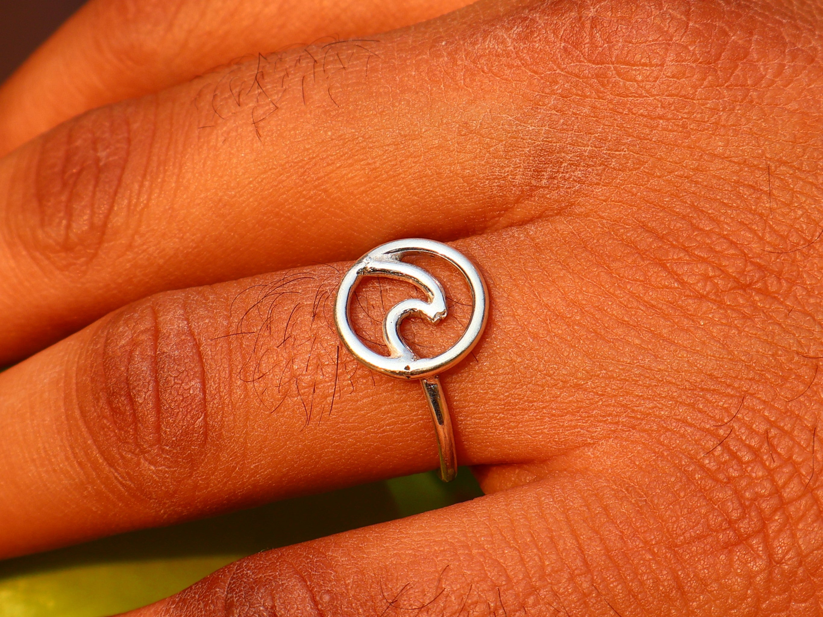 Silberner Wellenring 925 Sterling Silber Ozeanring Strandring Handgemachter Stapelring Boho Ring Geschenk Für Sie