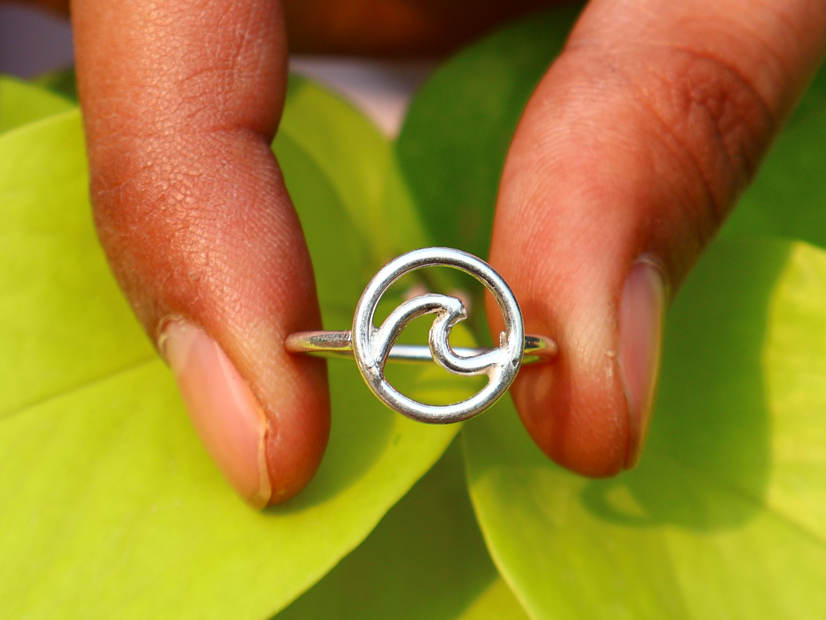 Silberner Wellenring 925 Sterling Silber Ozeanring Strandring Handgemachter Stapelring Boho Ring Geschenk Für Sie