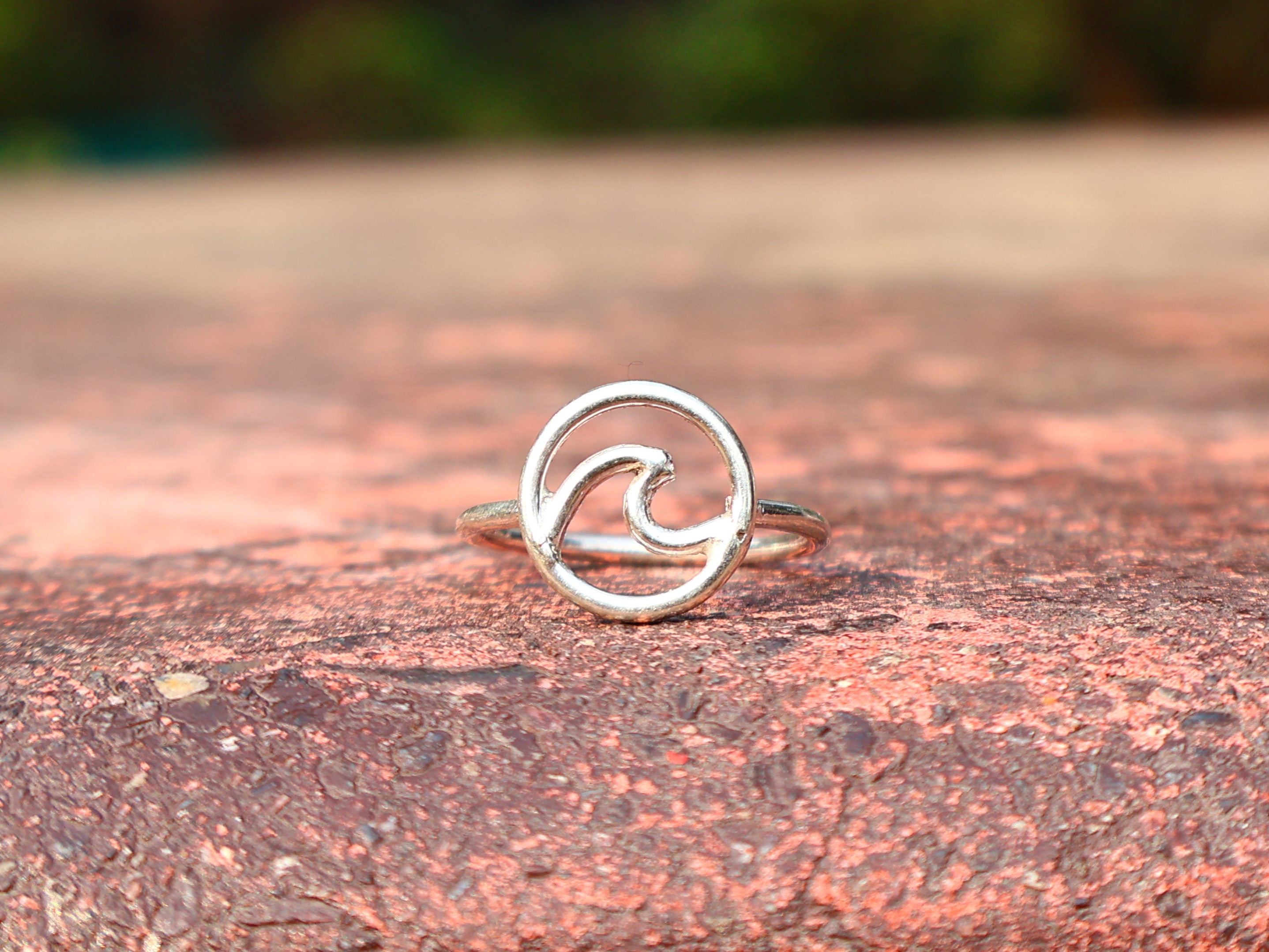 Silberner Wellenring 925 Sterling Silber Ozeanring Strandring Handgemachter Stapelring Boho Ring Geschenk Für Sie