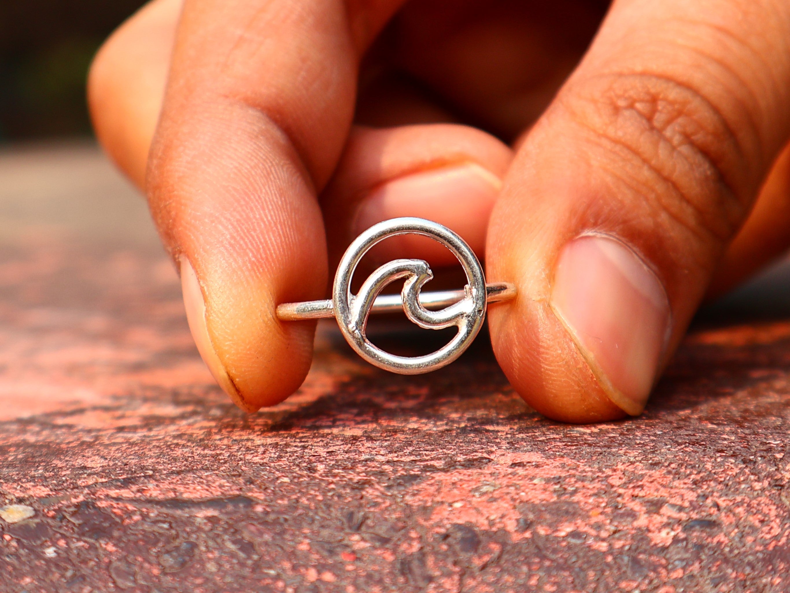 Silberner Wellenring 925 Sterling Silber Ozeanring Strandring Handgemachter Stapelring Boho Ring Geschenk Für Sie