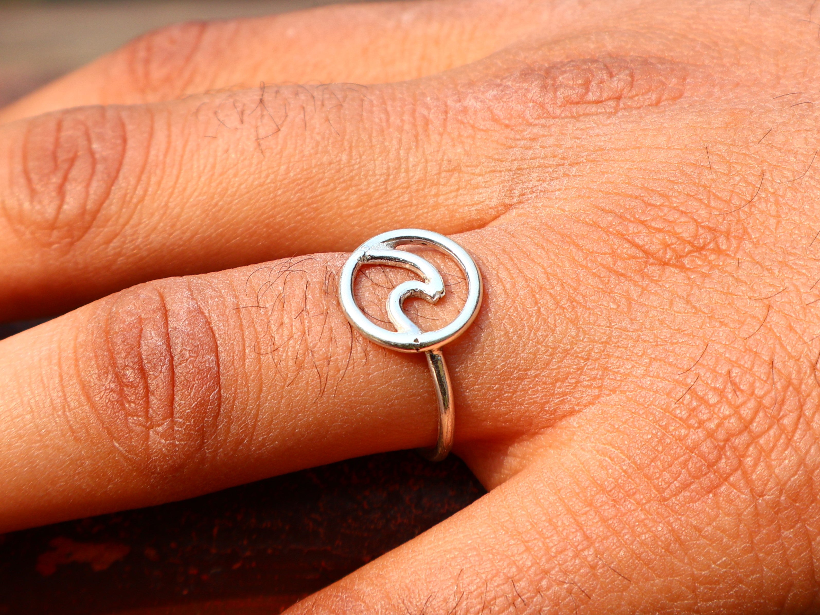 Silberner Wellenring 925 Sterling Silber Ozeanring Strandring Handgemachter Stapelring Boho Ring Geschenk Für Sie