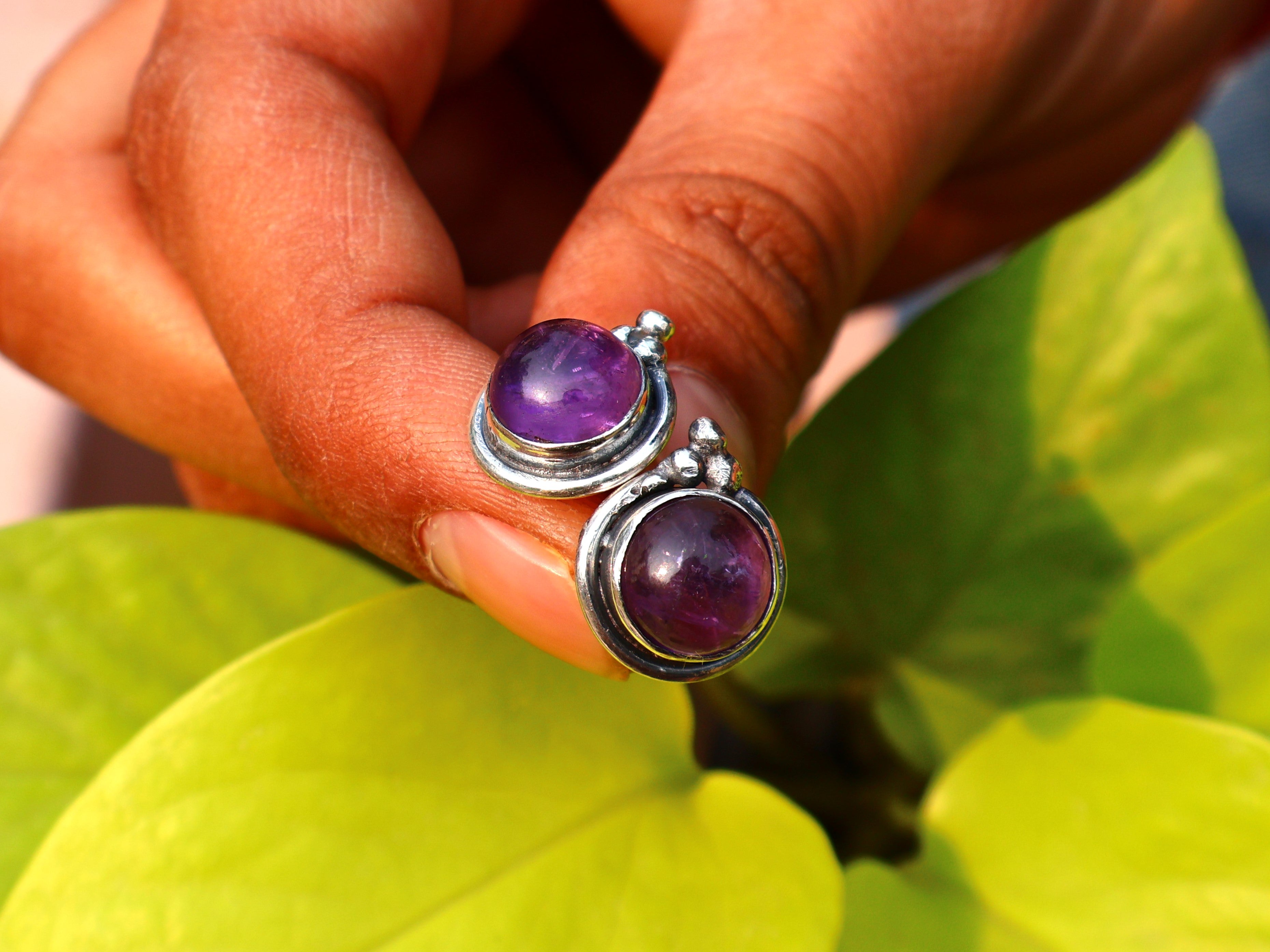 Amethyst-Ohrstecker Silberohrringe Sterling Silber 925 Ohrstecker Alltags-Ohrring Geschenk für sie
