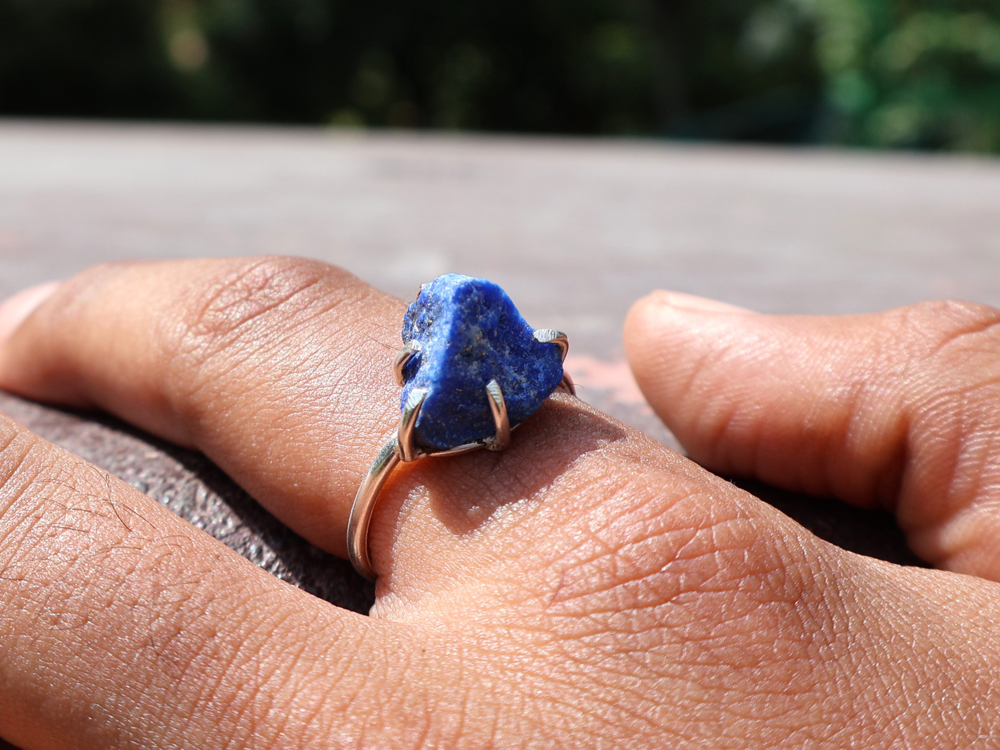 Roh Lapislazuli Ring 925 Sterling Silber Ring Zierlicher Silber Lapislazuli Edelstein Geschenk Ring für Frauen Verlobungsring