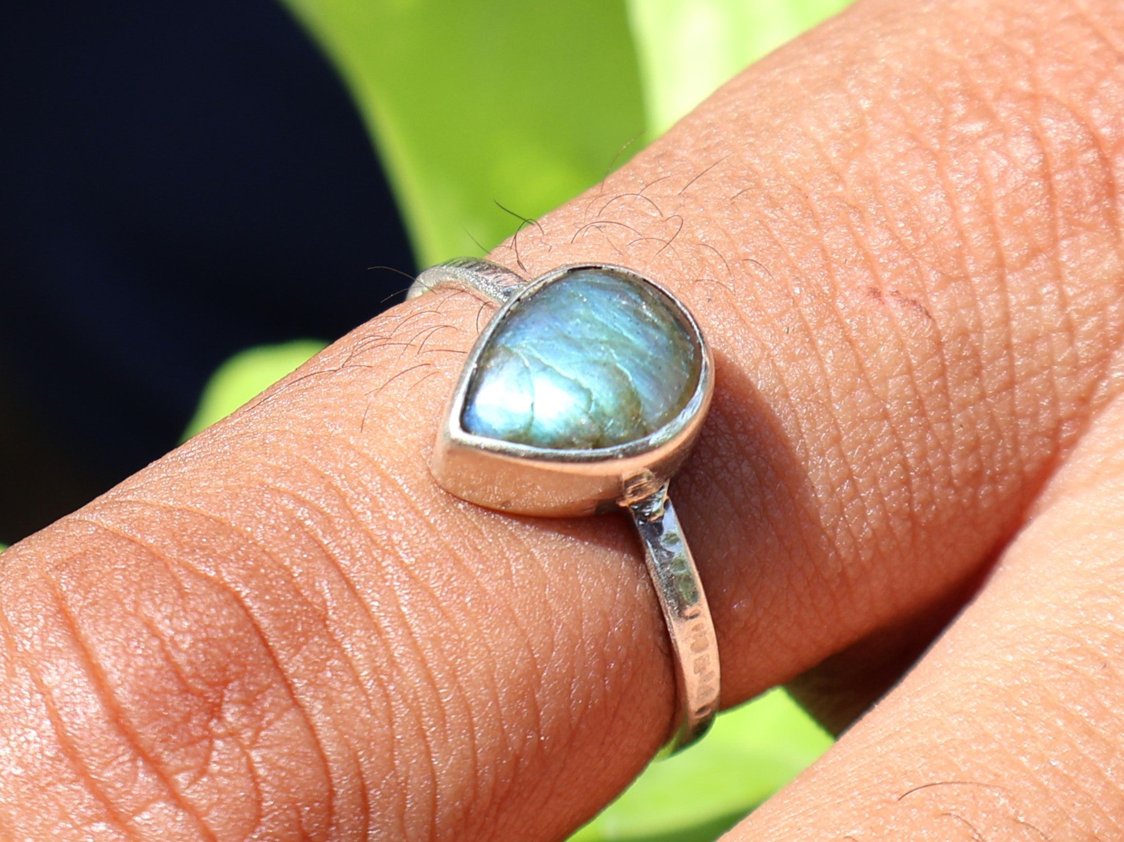 Pear Shape Labradorite Ring 925 Sterling Silver Blue Fire Stone Ring Boho Dainty Ring Gift For Her