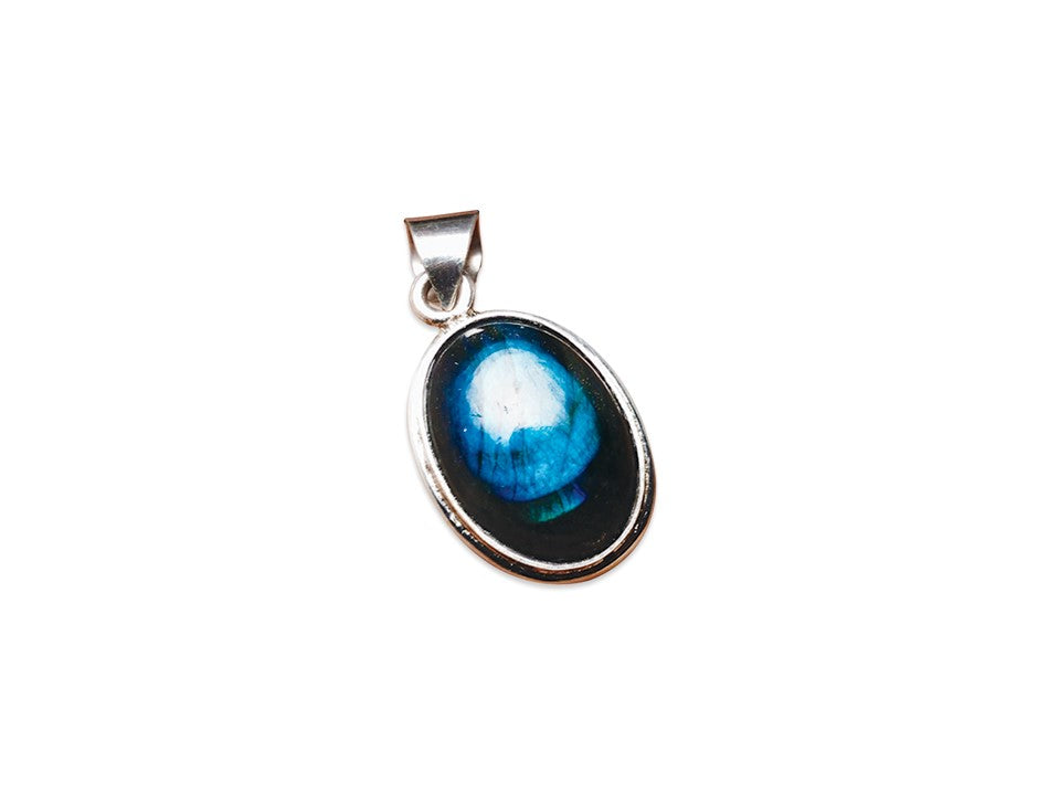 Anhänger aus natürlichem Labradorit 925 Sterlingsilber-Anhänger Natur-Edelstein Blauer Labradorit Schillernder Labradorit Geburtsstein-Anhänger