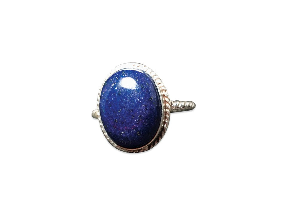 Lapislazuli-Ring 925er Sterlingsilber-Ring Blauer Stein Ring Handgefertigter Silberring Böhmischer Ring Alltagsring Geschenkring