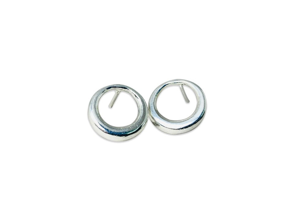 Circle Studs 925 Silver Studs Handmade Studs Circle Stud Earrings Open Circle Studs Simple Silver Studs Circle Earrings Silver Circle