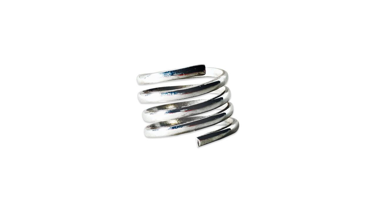 Verstellbarer silberner Spiralring für Damen Feiner Ring 925er Sterlingsilber Ring Geschenkring für sie