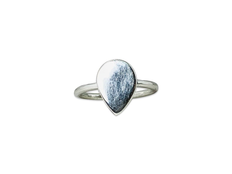 Zierlicher Tropfenring 925 Sterling Silber Minimalistischer Birnenform Ring Alltagsring Boho Ring Stapelring