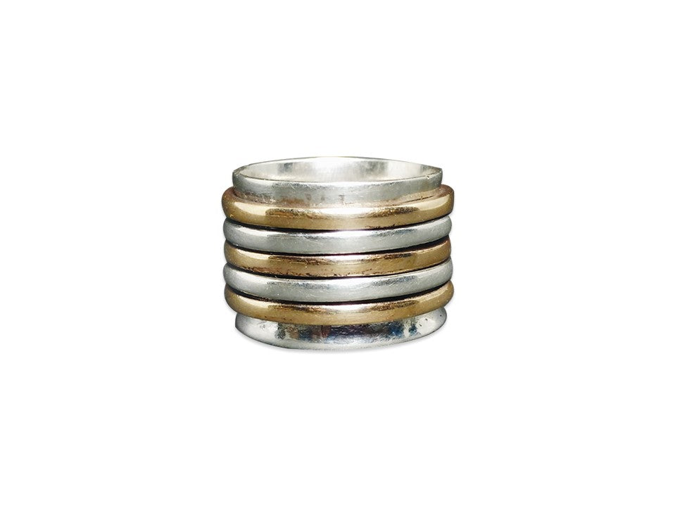 Breiter Bandring Spinnerring 925 Sterling Silber Ring Handgemachter Ring Silberschmuck