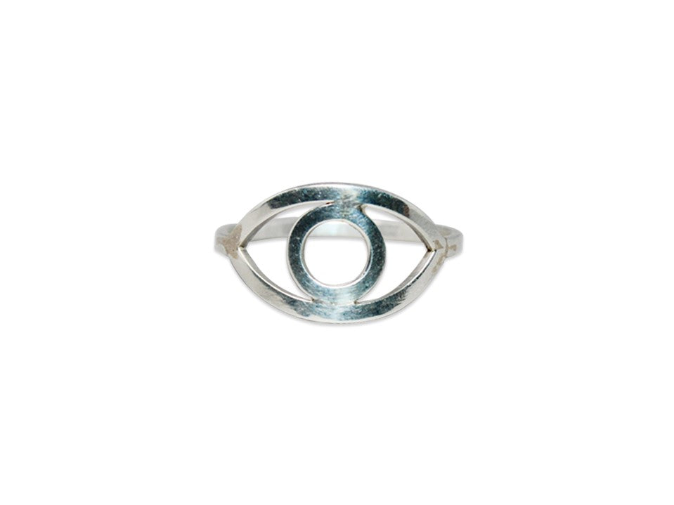 Sterling Silber Augenring Handgemachter Stapelring Zarter Ring Böser Blick Ring Augenschmuck Alltagsring