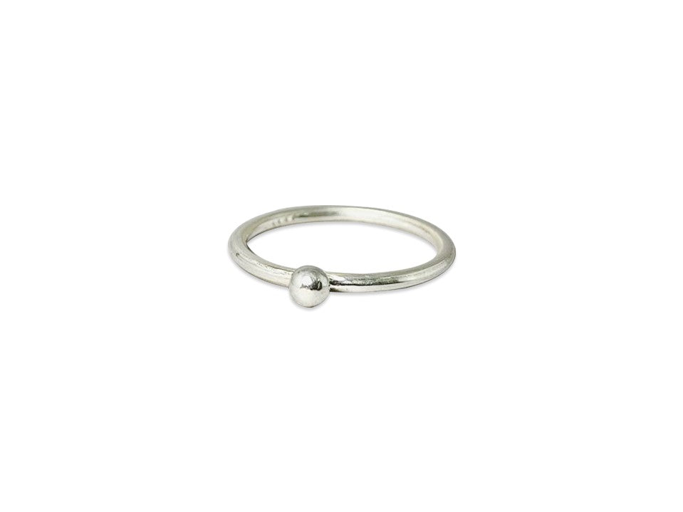 Silberner Punktring 925 Sterling Silber Kugelring Stapelring Winziger kleiner Ring Schmaler zierlicher minimalistischer Ring