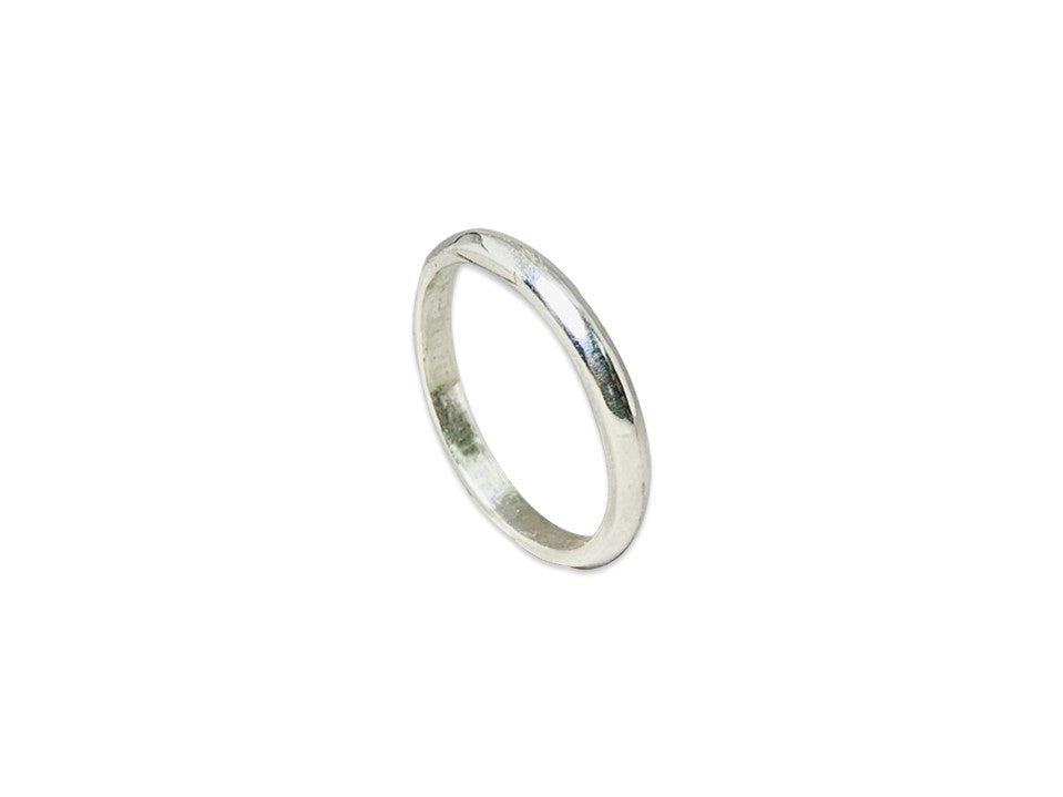Stapelbarer Bandring 925 Sterling Silber Abschlussgeschenk Einfacher Glatter Bandring Halbkugelring