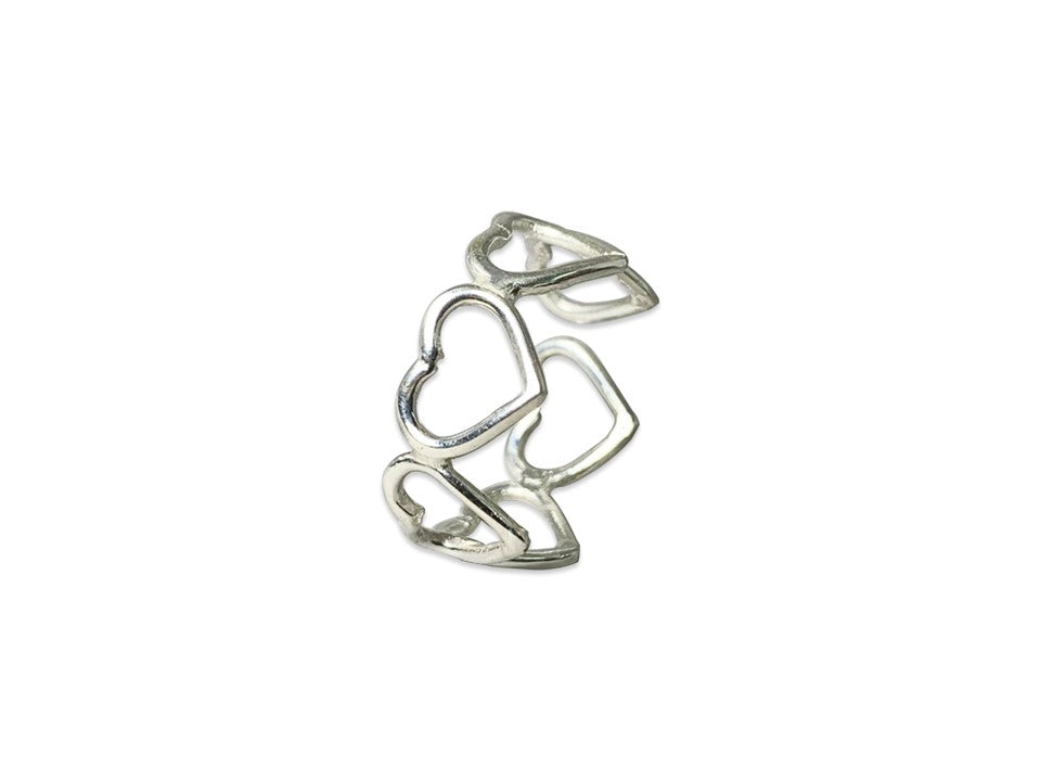 Herzring 925 Sterling Silber Minimalistischer Herz Stapelring Liebesring Handgemachtes Geschenk für sie