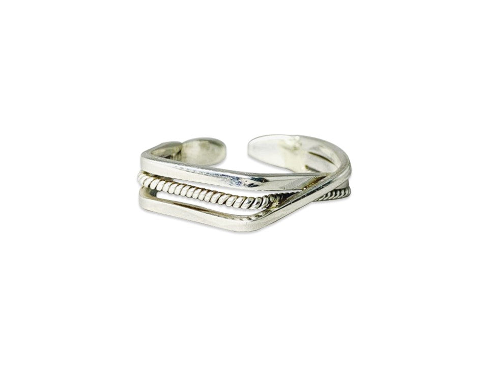 Silberner Bandring 925 Sterling Silber Gedrehter Band Handgemachter Silberner Damenring Einzigartiger Ring Geschenkring