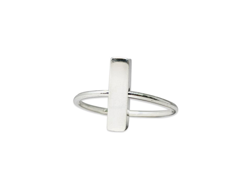 Fidget Bar Ring Meditationsring 925 Sterling Silber Sorgen Angstring Handgefertigter Stapelring