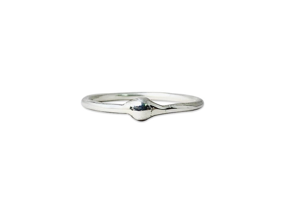 Handgemachter Stapelring aus Sterlingsilber 925, Einzelner Knospenring, Geometrischer Ring, Minimalistischer Ring