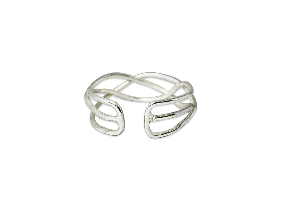 Dreifach-Bandring 925 Sterling Silber Handgefertigter Silber-Spiralring Fidget Ring Einzigartiger Trendiger Ring im neuen Design
