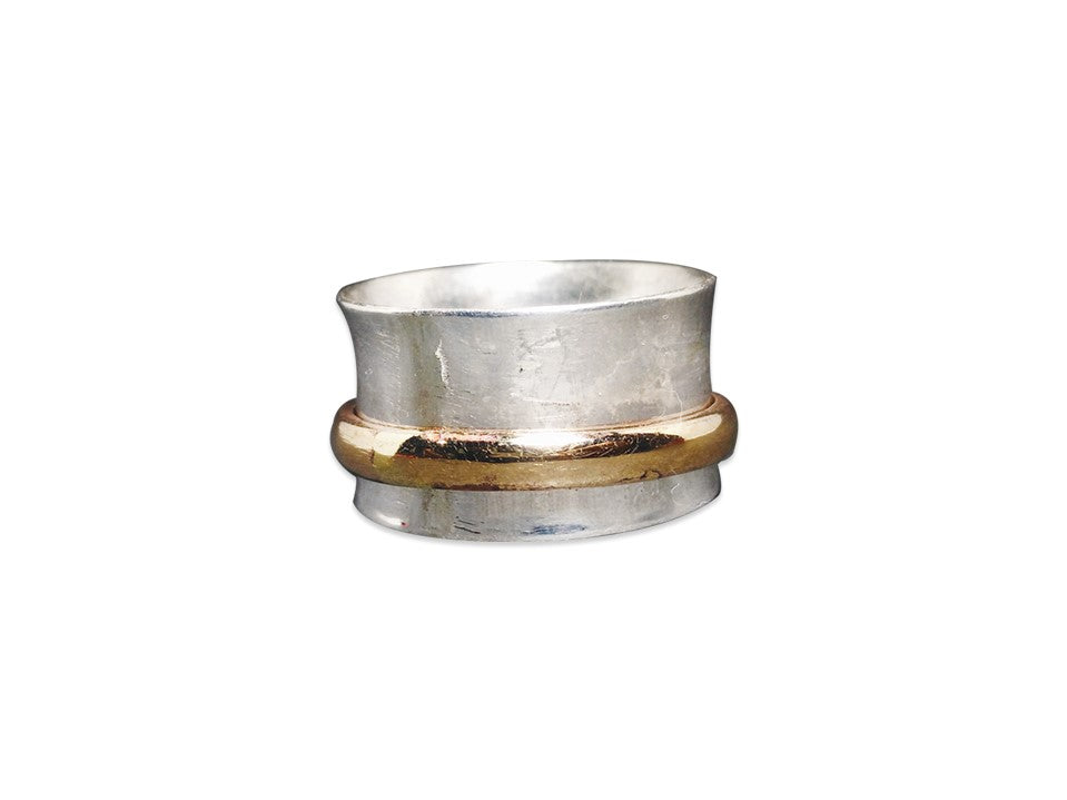 Spinner Ring 925 Sterling Silber Statement Ring Breiter Bandring Handgemachter Ring Geschenk für Sie