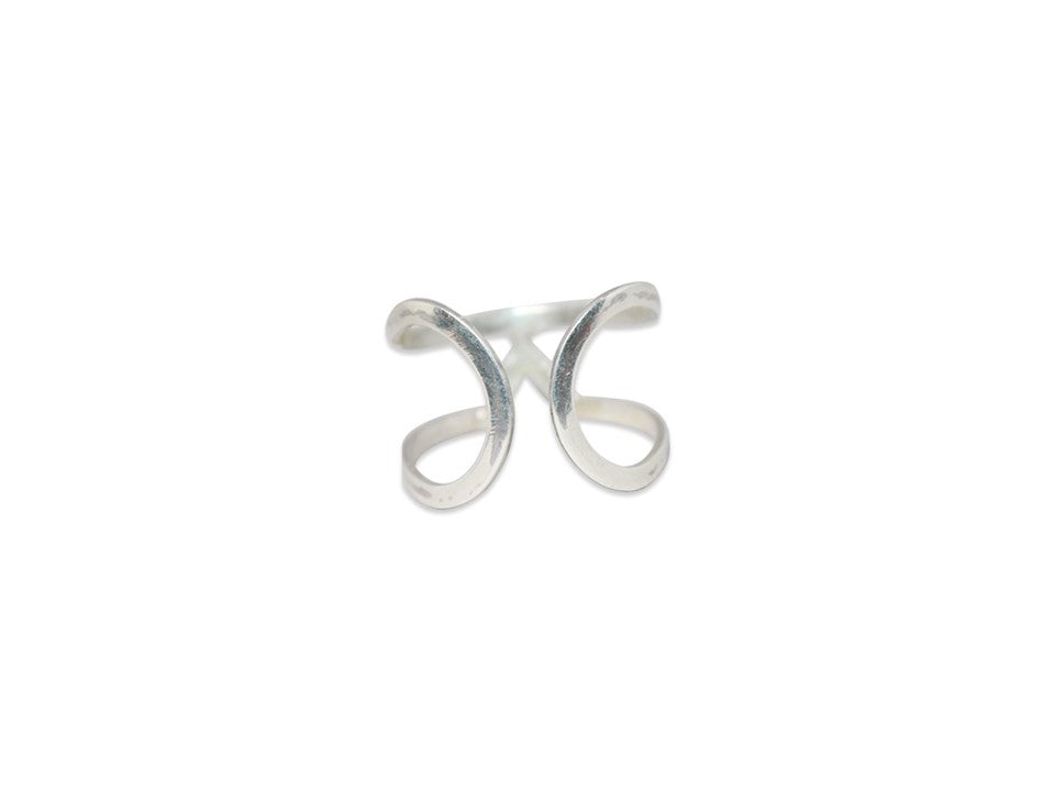 V-Band Ring Verstellbarer Ring 925 Sterling Silber Handgefertigter Ring Doppelter Bandring Chevron Ring Statement Ring