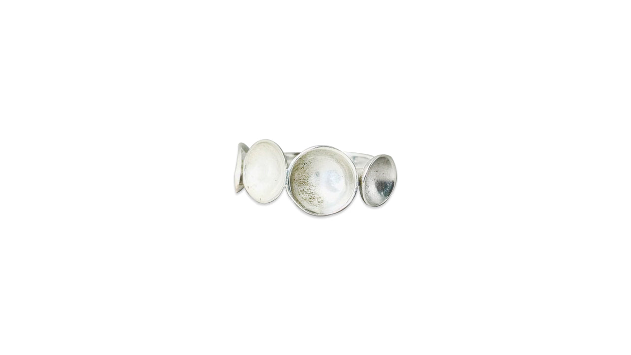 Gewölbter Ring 925 Sterling Silber Handgemachter Kreisring Einzigartiger Ring Geschenk Für Sie Statement-Ring
