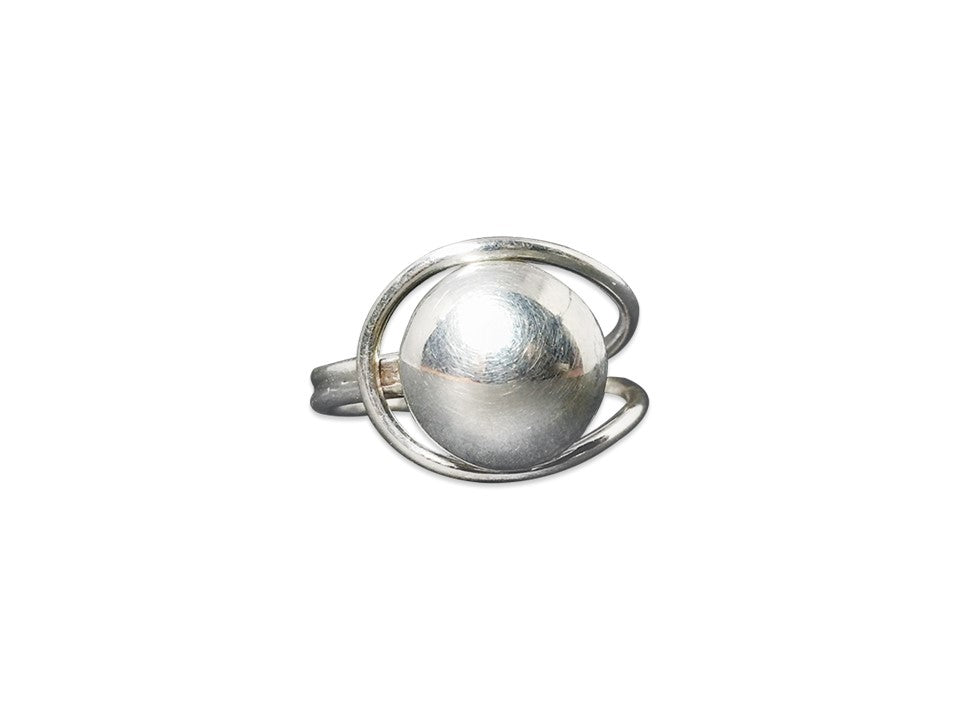 Silberkugelring 925 Sterling Silber Kugelring Verstellbarer Ring Stapelring Handgemachter Ring Geschenkring