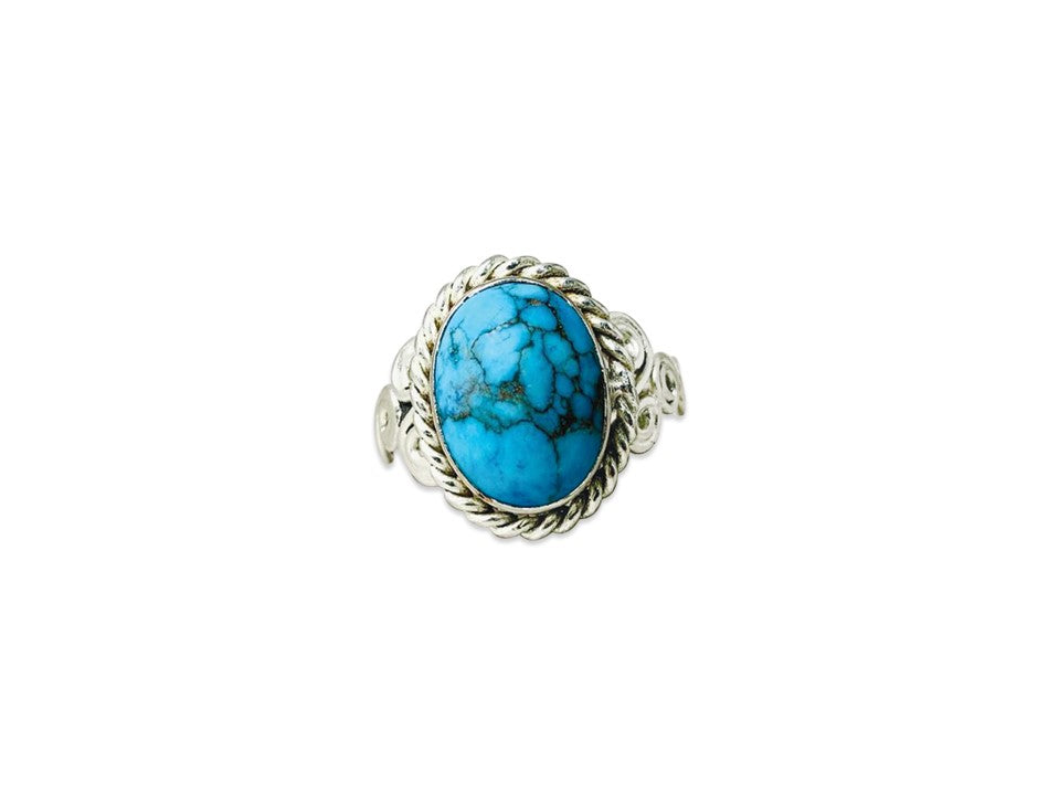 Natürlicher Türkisring 925 Sterling Silber Massiver Silberring Dezember Geburtsstein Handgefertigter Böhmischer Schmuck Gypsy Silberring